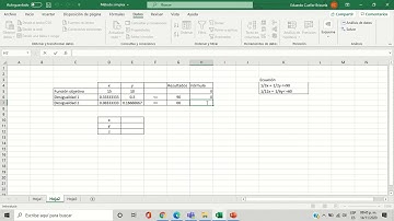 Método Simplex en Excel con Solver Ejemplo 1