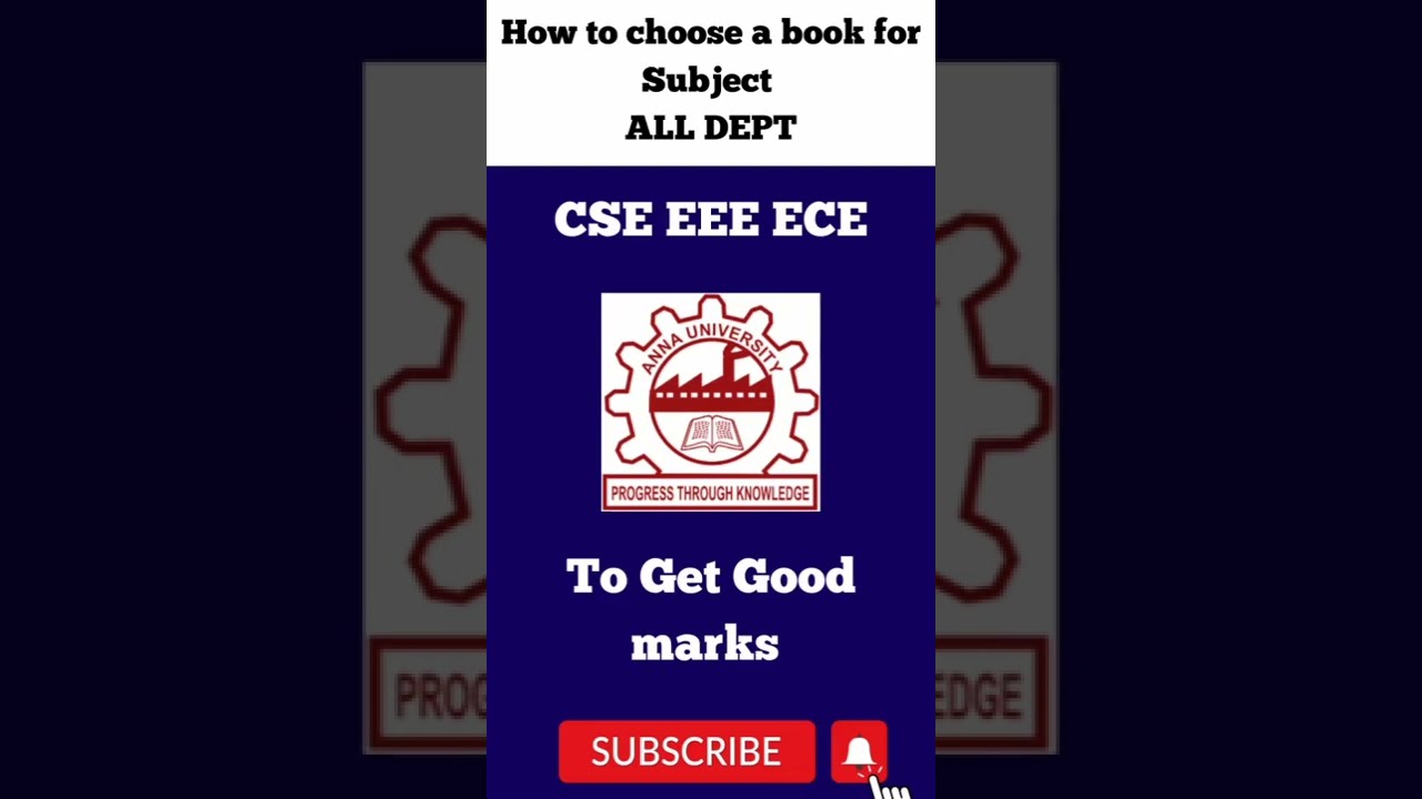 How to choose a book for Engineering subject Anna university  for All dept | To Get Good Marks