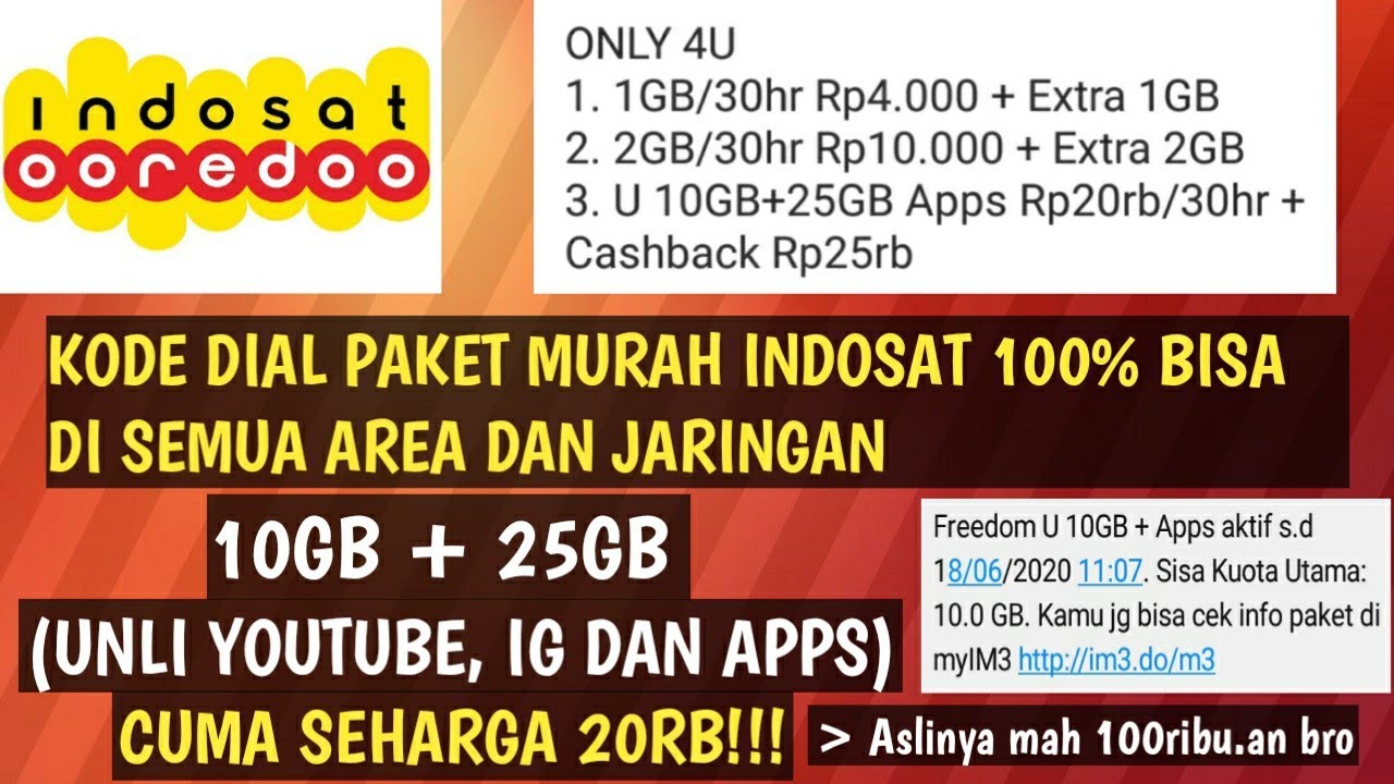 Kode paket unlimited youtube indosat