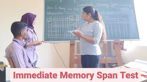 Immediate Memory Span Test(Auditory)
