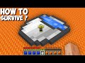 How to SURVIVE ON BIGGEST WATER BUCKET ISLAND IN THE MIDDLE OF LAVA in Minecraft ? HUGE BUCKET !