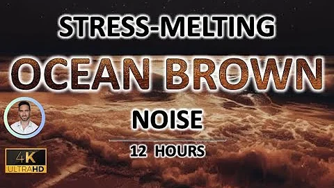 Stress-melting Ocean Brown Noise | 12 Hours BLACK SCREEN | Study, Sleep, Tinnitus Relief and Focus