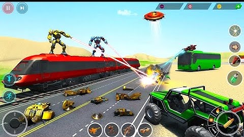 Transformers Dolphin Robot Car Battle Saving City: Red Robot Wars - Android iOS Gameplay