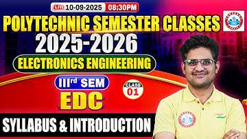 Polytechnic Electronics Engineering 3rd Semester Syllabus 2025 | EDC Introduction | BTEUP 2025