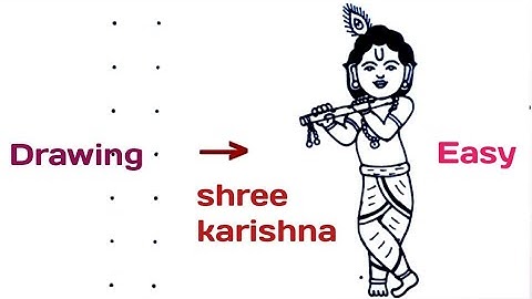 Lord shree krishna drawing from 2×7 dots easy step by step // Easy Lord shree Krishna Thakur drawing