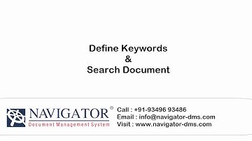 004 Navigator-DMS : Assign Keywords to Document