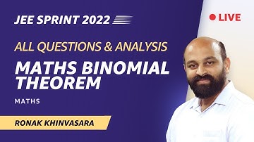 JEE Main 2022 (1st attempt) | All Questions and Analysis - Maths Binomial theorem | JEE Sprint 2022