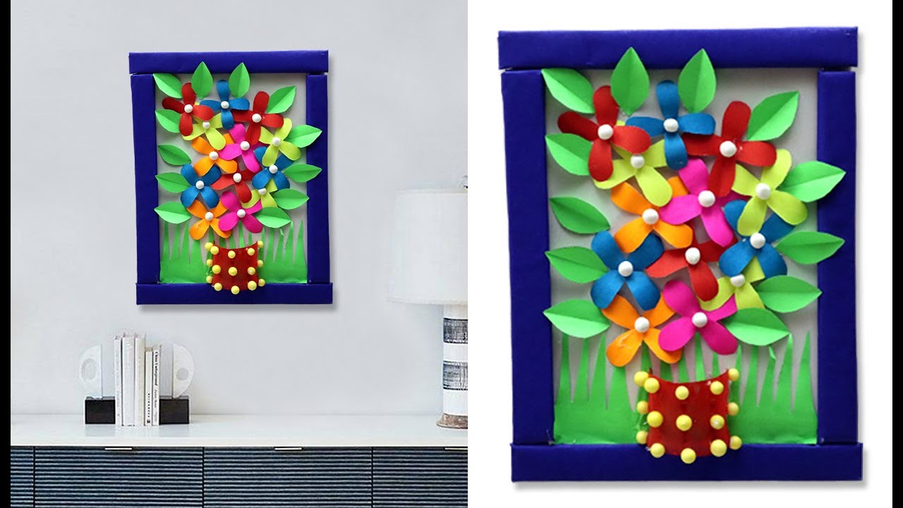 Flower Frame How To Make Wall Hanging Flower Making Home Decor
