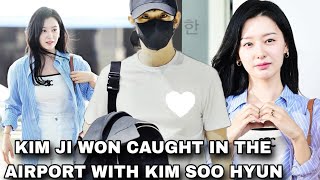 KIM JI WON CAUGHT in the AIRPORT with KIM SOO HYUN TODAY! | QUEEN OF TEARS | 김수현 KDRAMA | 김지원