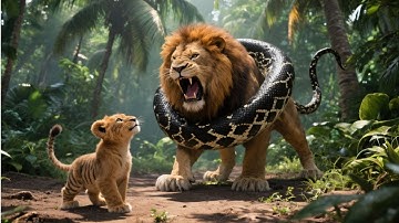 Epic Animal rescue: Mother Lion Rescued from Deadly Giant Python Attack