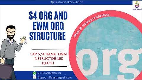 EWM S4 org and EWM org structure || SAP EWM  by Mr. Naidu