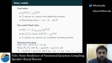 Noise Resilience of Variational Quantum Compiling - Kunal Sharma