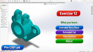 SolidWorks Exercise 12, Tutorial for Beginners.
