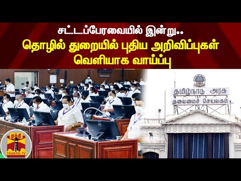 சட்டப்பேரவையில் இன்று..  தொழில் துறையில் புதிய அறிவிப்புகள் வெளியாக வாய்ப்பு | TN Assembly