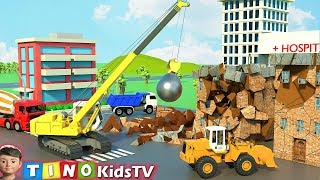 Wrecking Ball Crane & Construction Trucks for Kids | Hospital Construction for Children