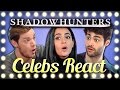 CELEBS REACT TO TRY TO WATCH THIS WITHOUT LAUGHING OR GRINNING (Shadowhunters Cast)