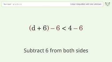 Solving Linear Inequalities: d+6 is Smaller Than 4