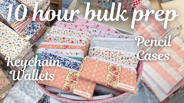 10 HOURS of bulk prepping handmade bags for market🪡🧵 // sewing keychain wallets & pencil cases