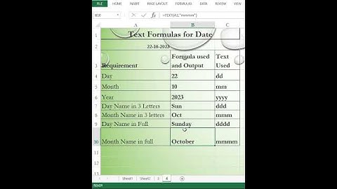 Text Formula to extract Date, Month, Year etc., from Date #excel #shorts #shortcuts #formula #tips