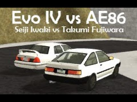 Evo Iv Vs Ae86 Seiji Iwaki Vs Takumi Fujiwara Roblox Initial D Remake 9 Youtube - mitsubishi lancer evo tokyo drift roblox