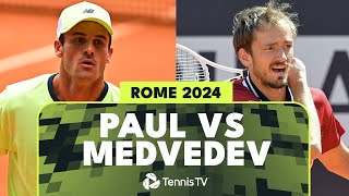 Tommy Paul Dethrones Defending Champ Medvedev Rome 2024 Highlights