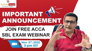 ⭐️ Join FREE ACCA SBL Exam Webinar | ACCA SBL Live Session| ACCA Strategic Business Leader (SBL)