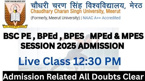 CCS University  Physical Education Courses Admission Process / Session 2025 Admission