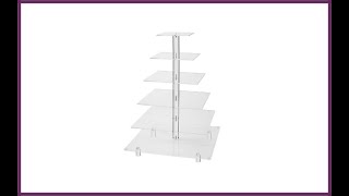 Large 6 Tier Wedding Party Square Cupcake Stand by Jusalpha Review