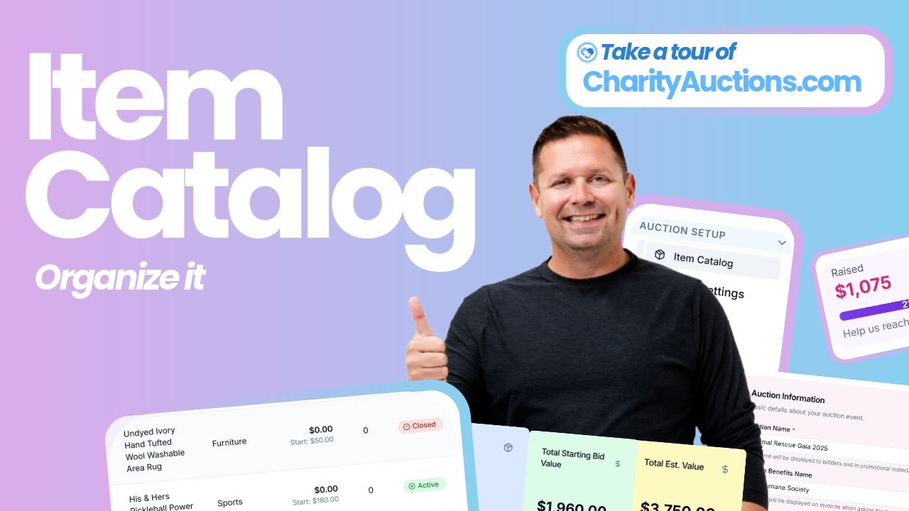 Auction Item Catalog Setup: Manage, Organize & Reorder Items