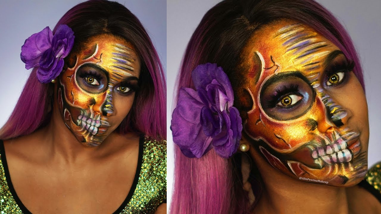 Arriba 100+ imagen maquillaje de catrina para piel morena