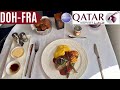 Qatar airways business class qsuite doh  fra  great hard product  unattentive service  review