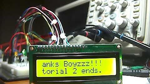 PIC16F688 Examples #2:LCD Hitachi HD44780 Interfacing 4-bit mode,Scrolling text.