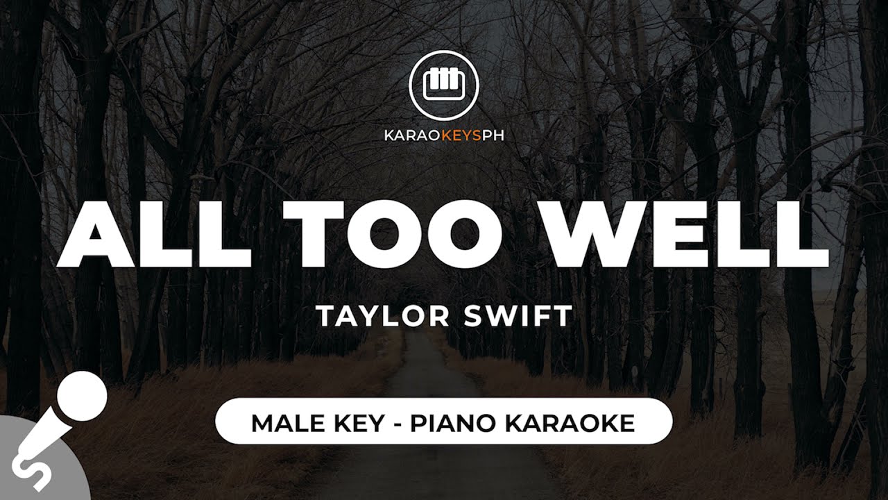 All Too Well - Taylor Swift (Male Key - Piano Karaoke)