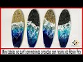 Mini tablas de surf con marinas creadas con resina de Resin Pro