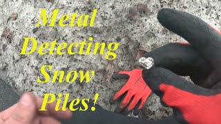 Finding Treasure in City Snow Piles! Metal Detecting