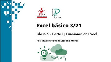 Excel básico 3/21│ Clase 3 - Funciones en Excel - Parte 1 │ Centro de Integración Familiar – CIF