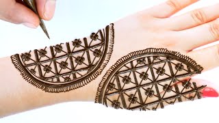 gol tikki Arabic mehndi design-easy beautiful back hand mehndi design-तीज त्यौहार मेहंदी डिजाइन