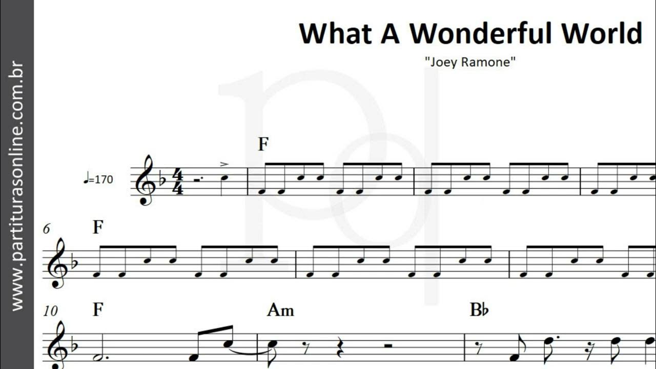 What A Wonderful World ♪ Joey Ramone Partitura YouTube