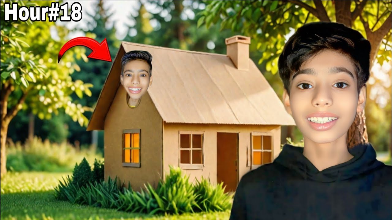 Living in a Cardboard House For 24 Hours! - YouTube