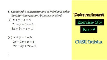 Determinant Exercise-5(b) PART-9 | Class-12 CHSE Odisha | Elements of Mathematics