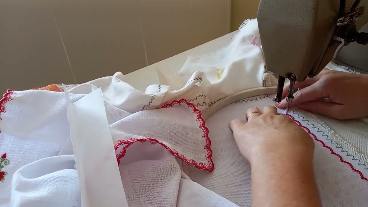 como fazer barrinha festonê em fraldas à máquina de costura zig zag