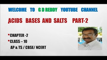 ACIDS BASES & SALTS PART -2 / CLASS 10/ CHEMISTRY/ AP & TS/ CBSE / NCERT / TET / DSC / AP IIIT