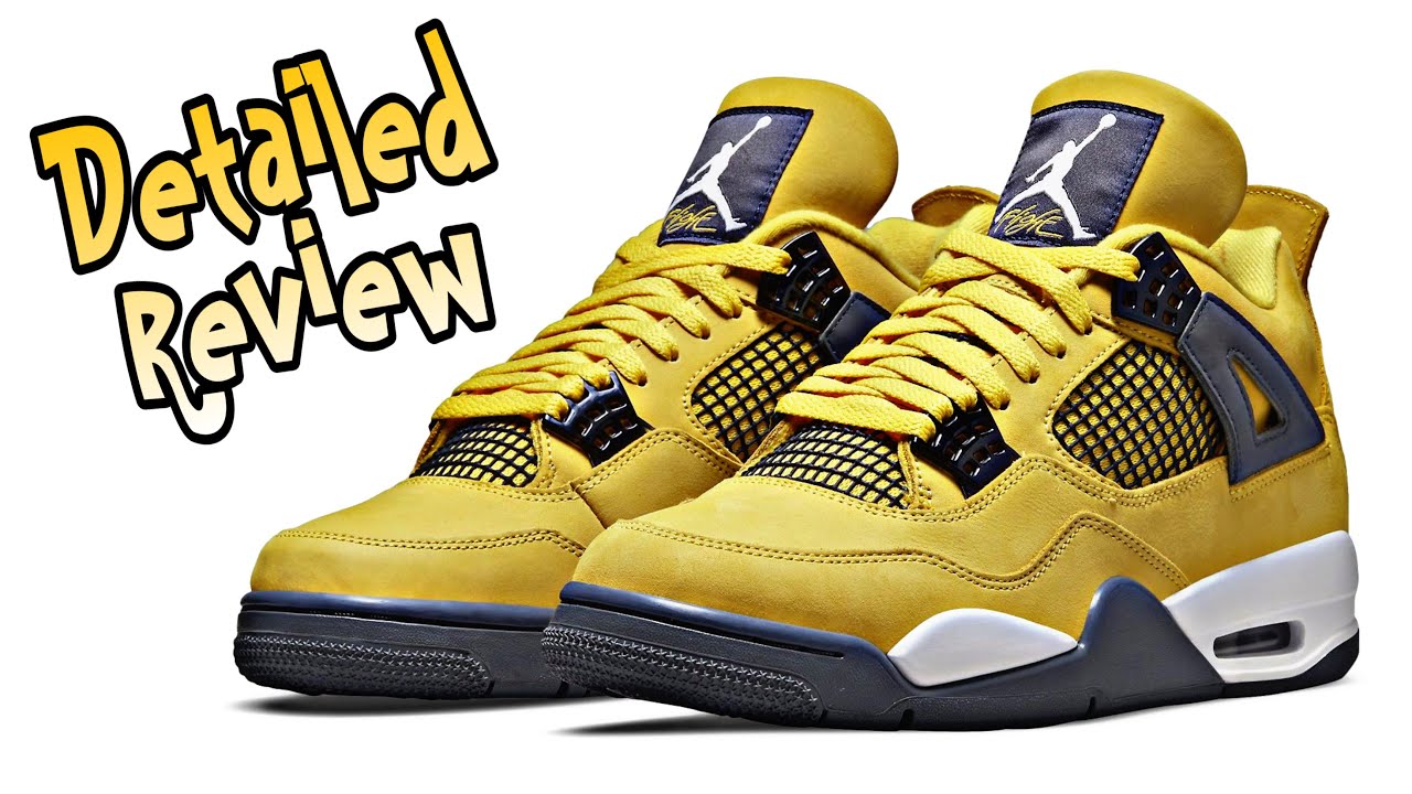 NIKE AIR JORDAN 4 LIGHTNING YELLOW "TOUR YELLOW" DETAILED SHOE REVIEW