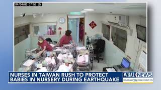 On cam: Nurses rush to protect babies during earthquake in Taiwan