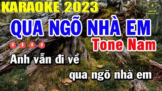 Qua Ngõ Nhà Em Karaoke Tone Nam Nhạc Sống | Beat Mới Dễ Hát Âm Thanh Chuẩn | Trọng Hiếu