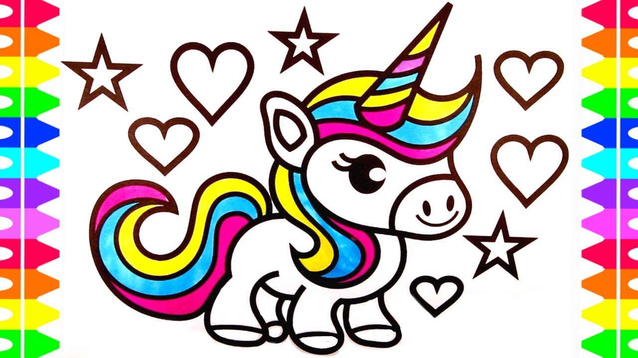  Cute  Unicorn  Coloring  Page  for Kids  Learn How to Draw a 