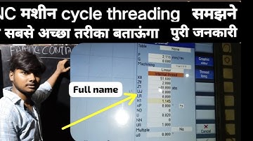 cnc threading program | cnc threading cycle program | cnc siemens threading cycle ||