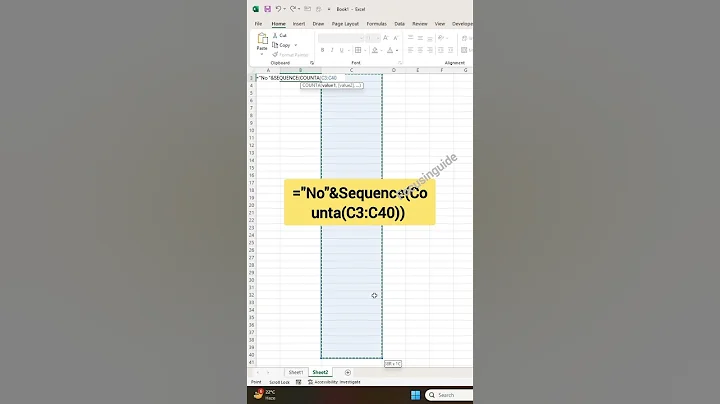 How to Create a dynamic Sequence in excel | easy formula & tips  #focusinguide #exceltips #shorts