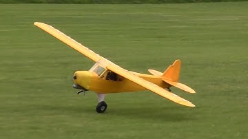 RC Piper Cub Perfect One-Wheel Landing