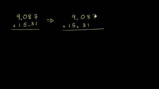 Adding decimals: example 1 | Decimals | Pre-Algebra | Khan Academy